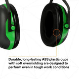 3M X1A PELTOR Over-the-Head Earmuffs, X Series, Green, One Size Fits Most (27287-case) (7100315111) (Case of 10) (10 Pack) - 5
