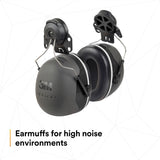3M 7100315223 PELTOR X5P3E Hard Hat Attached Earmuffs NRR 31 dB Black (1 Pack) (10 Pack) - 2