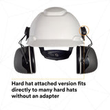 3M X5P3E PELTOR Hard Hat Attached Earmuffs, NRR 31 dB, Black (7100315223) - 5