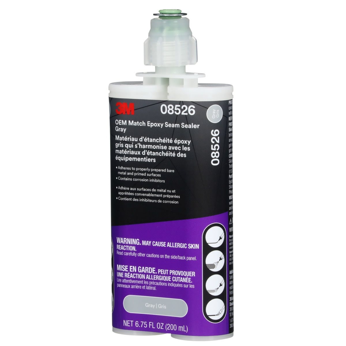 3M OEM Match Epoxy Seam Sealer, Gray, 200 ml Cartridge (08526) (7100319365) (6 Pack) - 2