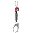 3M 3100508 PROTECTA Self-Retracting Lifeline with Carabiner, Web Lifeline, Steel Rebar Hook, Red, 6 ft (7100319830)