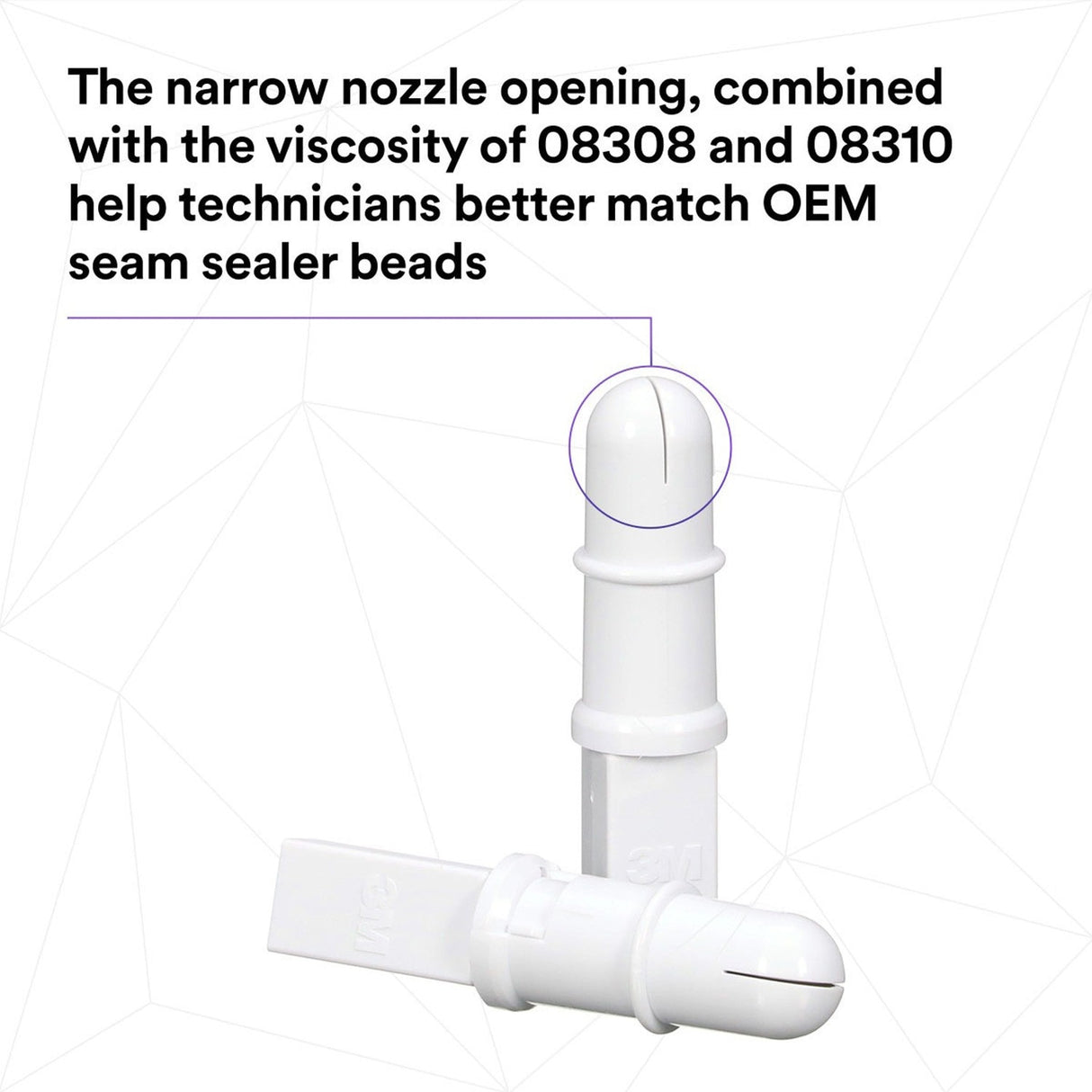 3M 33994 OEM Match Ripple Tip, 1K, Threaded Sealer Nozzle Tip, White (7100321283) (50 Pack) - 10