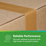 3M 570 Scotch Performance Paper Box Sealing Tape, Brown, 1-29/32 in x 55 yd (48 mm x 50 m), Recycle-Compatible for Packaging (7100333266) - 9