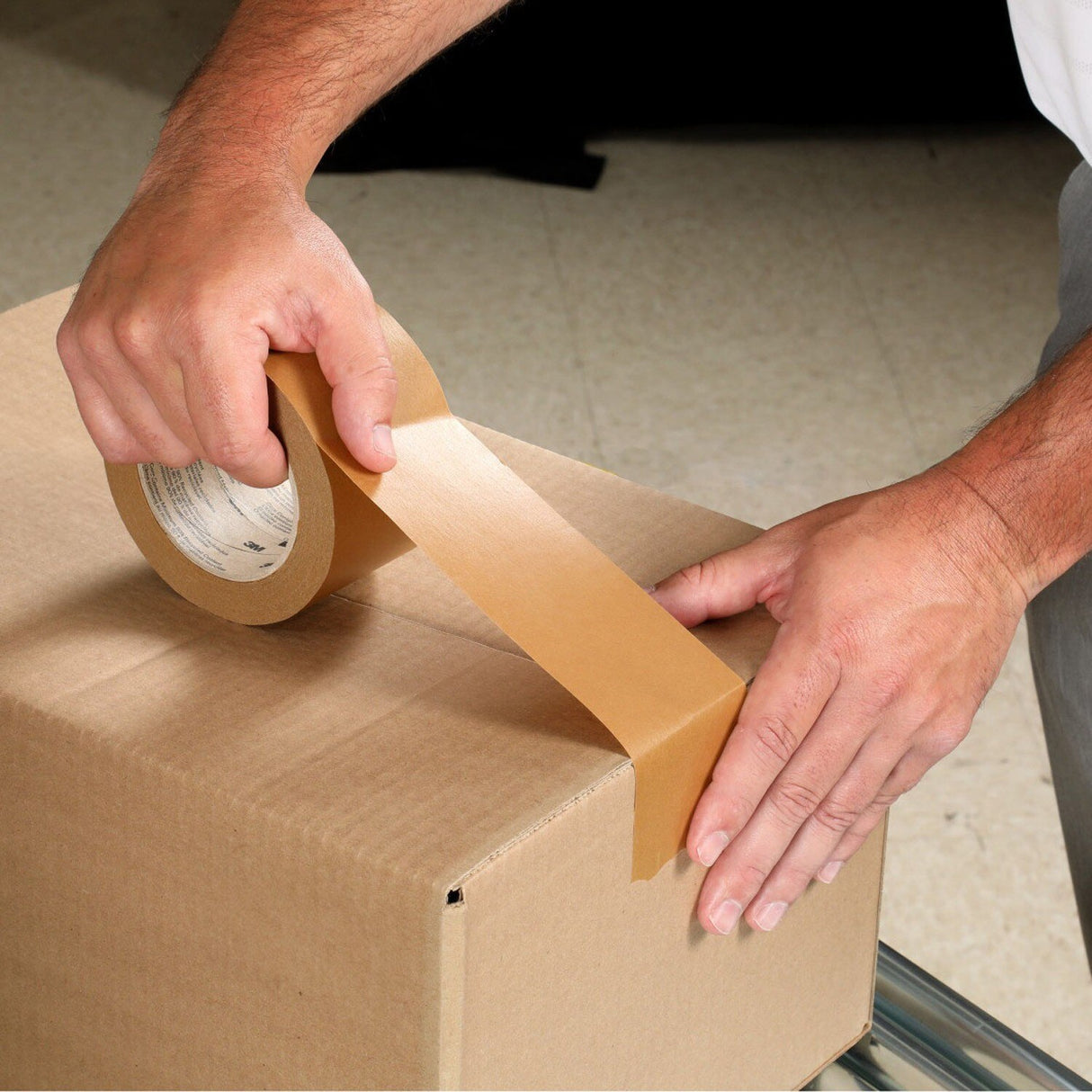 3M 570 Scotch Performance Paper Box Sealing Tape, Brown, 1-29/32 in x 547 yd, 3 in Core, Hot Melt Synthetic Rubber Adhesive, Kraft Paper, Recycle-Compatible (7100333333) (6 Pack) - 5