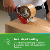 3M 570 Scotch Performance Paper Box Sealing Tape, Brown, 1-29/32 in x 547 yd, 3 in Core, Hot Melt Synthetic Rubber Adhesive, Kraft Paper, Recycle-Compatible (7100333333) (6 Pack) - 6