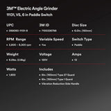 3M 11131 Electric Angle Grinder, VS, 6 in Paddle Switch, 120V (7100336788) - 4