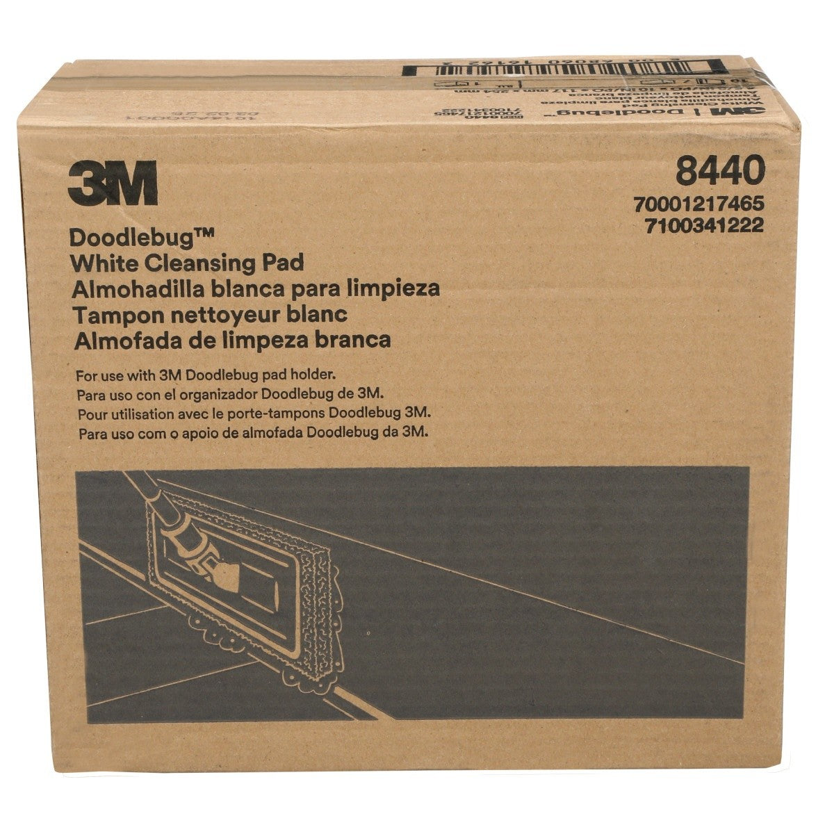 3M 8440 Doodlebug Utility Pad, Fine, White, 4-5/8 in x 10 in (7100341222) (10 Pack) - 8