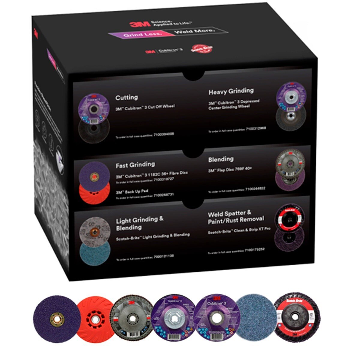 3M 67115 Cubitron Grind Less Weld More Promo Kit, 4-1/2 in Discs, 16 Piece Welding Kit for Cutting, Grinding, Blending, Finishing, Rust Removal, Deburring (7100350489) (16 Pieces) - 2