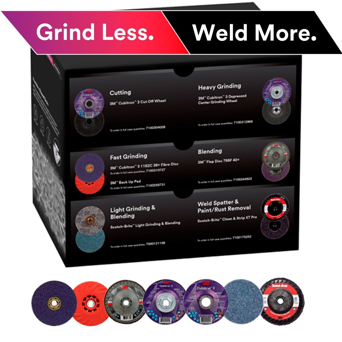 3M 67115 Cubitron Grind Less Weld More Promo Kit, 4-1/2 in Discs, 16 Piece Welding Kit for Cutting, Grinding, Blending, Finishing, Rust Removal, Deburring (7100350489) (16 Pieces) - 6