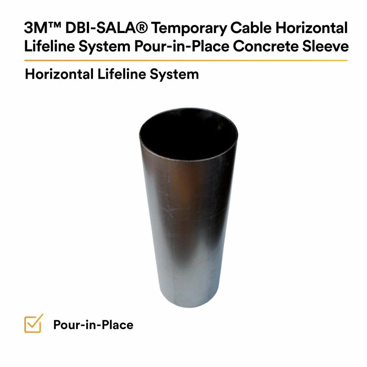 3M 7400201 4.25" x 12" DBI-SALA SecuraSpan Pour-in-Place HLL Concrete Sleeve - 2