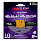 3M DUH5220TRI-10I Ultra Durable Universal Hole Sanding Disc 5 in 220 Grit (10 Pack) - 3