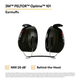 3M H7B PELTOR Optime 101 Behind-the-Head Earmuffs, 26 dB NRR (7000002329) - 5
