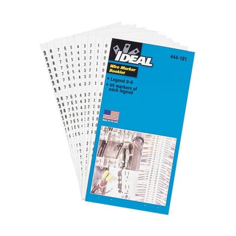 IDEAL 44-101 Wire Marker Booklet Legend: 0-9 (45 each)