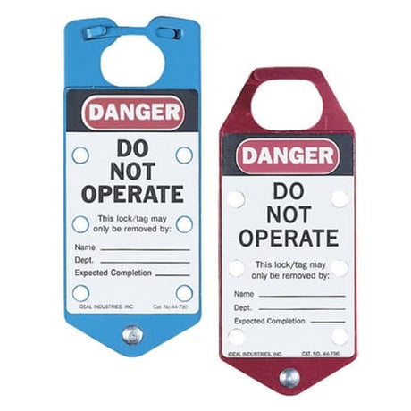 IDEAL 44-790 Safety Lockout Hasp, Labeled DO NOT OPERATE, Blue (Card of 1)