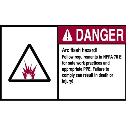 IDEAL 44-894 NEC Arc Flash, Danger, Self-sticking Polyester, 5 in. x 7 in., Pack of 5