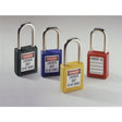 IDEAL 44-912 Safety Lockout Padlock, Blue, 1-1/2 in. Shackle Clearance, 1/4 in. Shackle (Card of 1)