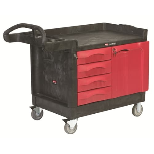 Rubbermaid FG453388BLA TradeMaster® Cart with 4-Drawer and Cabinet