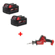 Milwaukee 48-11-1852 M18 XC5.0 Battery 2Pk w/ Free 2719-20 M18 FUEL Hackzall Bare Tool