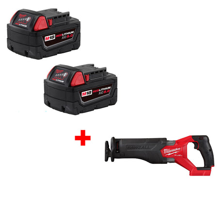 Milwaukee 48-11-1852 M18 XC5.0 Battery-2 Pack W/ FREE 2821-20 M18 FUEL Recip Saw