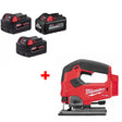 Milwaukee 48-11-1856 M18 18V Battery 3-Pack W/ FREE 2737-20 M18 FUEL Jig Saw