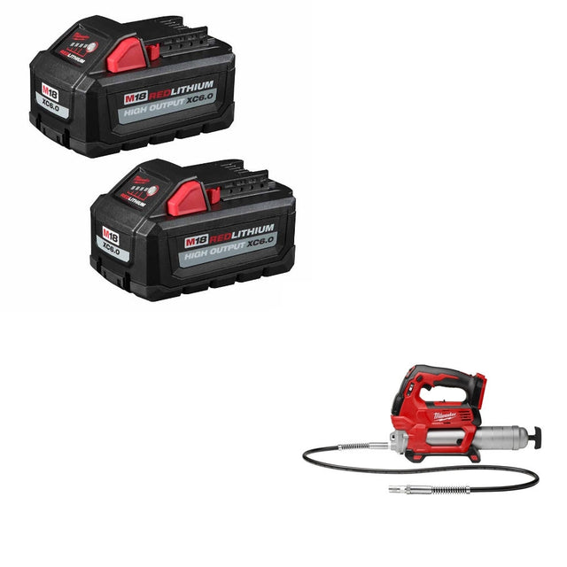 Milwaukee 48-11-1862 Battery Kit W/ FREE 2646-20 Grease Gun