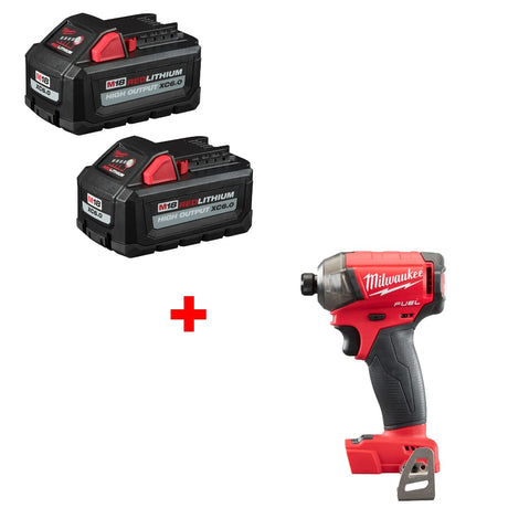 Milwaukee 48-11-1862 M18 XC6.0 Battery 2Pk w/ FREE 2760-20 1/4" Hydraulic Driver