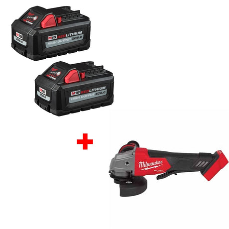 Milwaukee 48-11-1862 M18 XC6.0 Battery 2Pk w/ FREE 2880-20 Grinder Paddle Switch