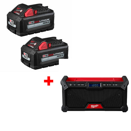 Milwaukee 48-11-1862 M18 XC6.0 Battery 2-Pack W/ FREE 2952-20 M18 Jobsite Radio