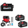 Milwaukee 48-11-1865 M18 Battery Pack W/ 0910-20 M18 Vacuum & FREE Battery-2Pk