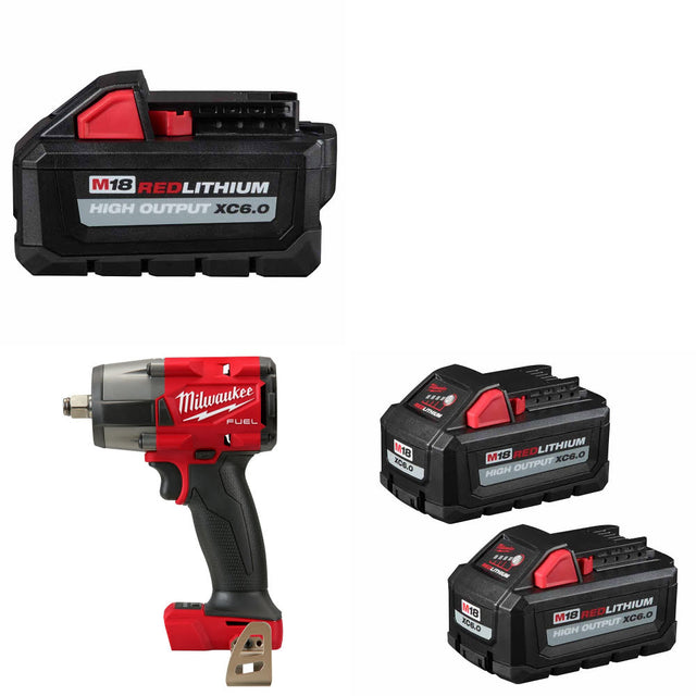 Milwaukee 48-11-1865 M18 Battery Pack W/ M18 Impact Wrench & FREE Battery-2Pk