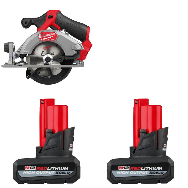 Milwaukee 48-11-2450 M12 Battery, 2 Pack W/ FREE 2521-20 5-3/8" Circular Saw