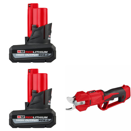 Milwaukee 48-11-2450 M12 XC5.0 Battery 2-Pack W/ FREE 2534-20 M12 FUEL Shears