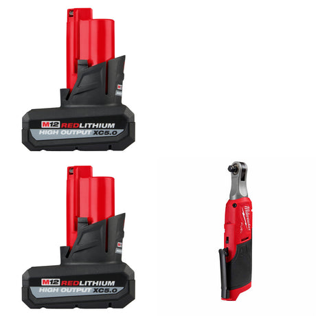 Milwaukee 48-11-2450 M12 XC5.0 Battery 2-Pack W/ FREE 2567-20 M12 FUEL Ratchet