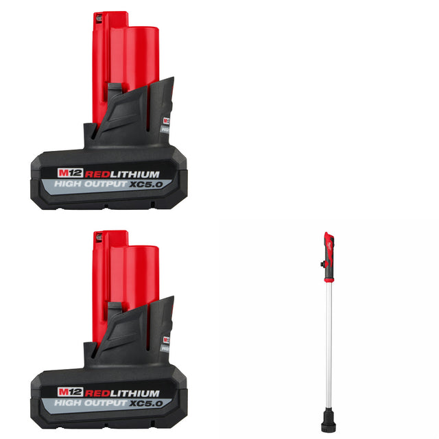 Milwaukee 48-11-2450 M12 XC5.0 Battery 2-Pack W/ FREE 2579-20 M12 Transfer Pump