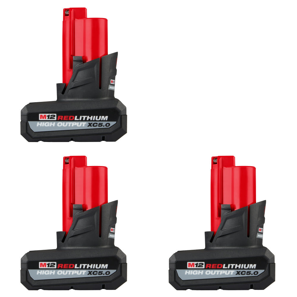 Milwaukee 48-11-2450 M12 XC5.0 Battery 2-Pack W/ FREE EXTRA 48-11-2450 Battery