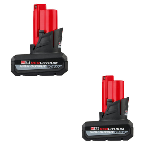 Milwaukee 48-11-2450 M12 XC5.0 Battery Pack W/ FREE EXTRA M12 XC5 Battery Pack