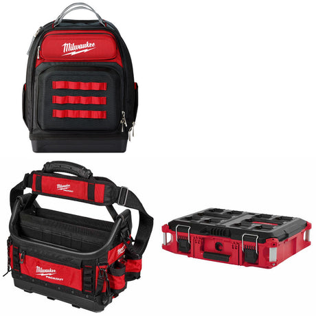 Milwaukee 48-22-8201 Jobsite Backpack W/ 48-22-8317 15" Tote & FREE Tool Box