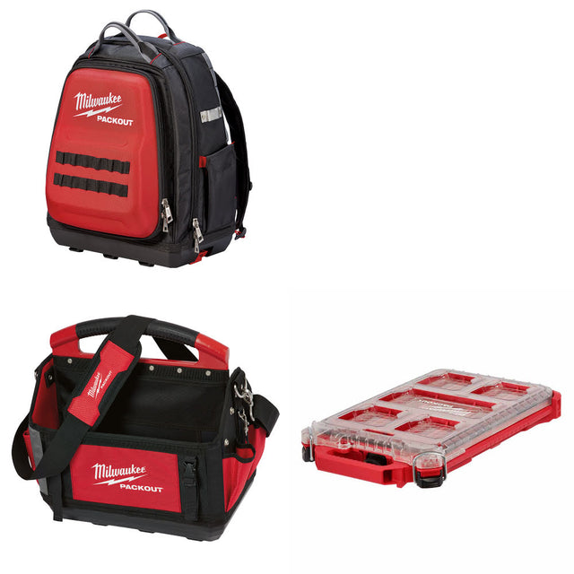 Milwaukee 48-22-8301 48-Pocket Backpack W/ 48-22-8315 15" Tote & FREE Organizer