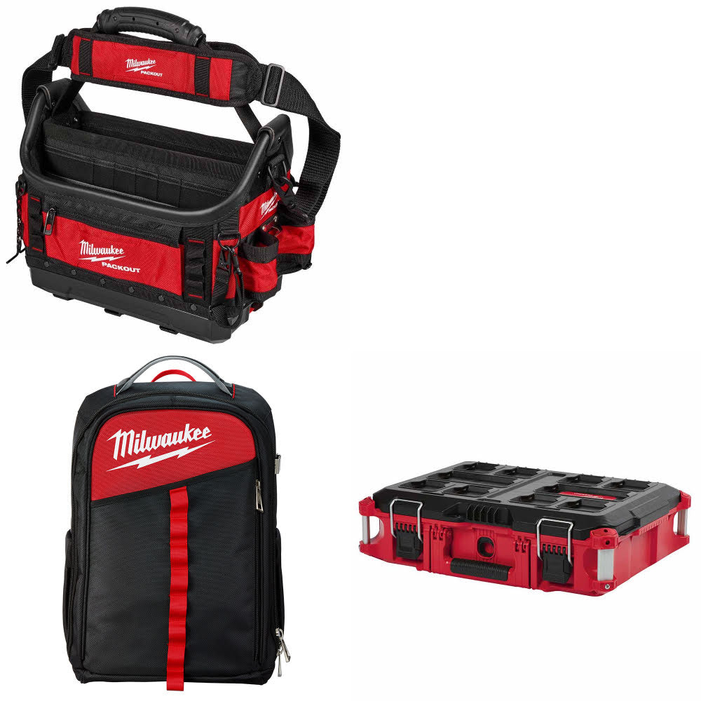 Milwaukee 48-22-8317 PACKOUT 15" Tote W/ 48-22-8202 Backpack & FREE Tool Box