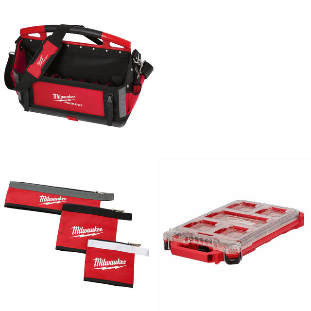 Milwaukee 48-22-8320 20" PACKOUT Tote W/ 48-22-8183 Pouches-3Pc & FREE Organizer