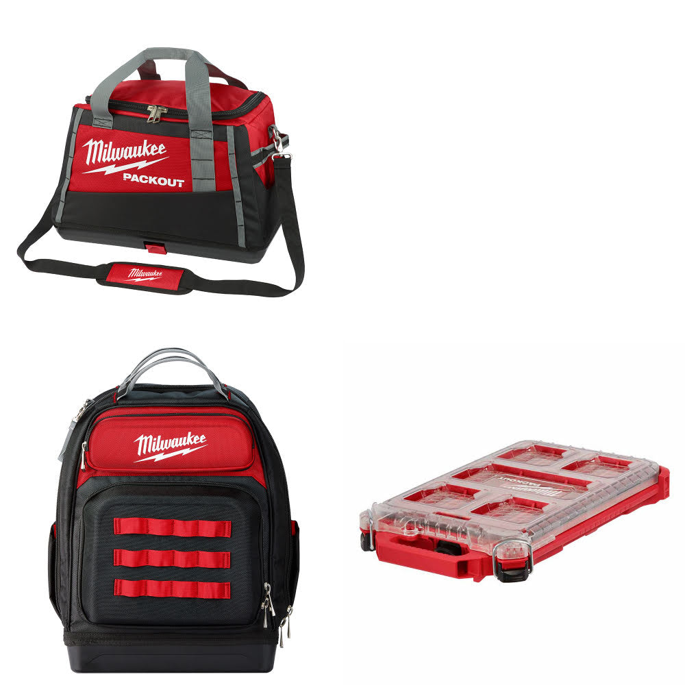 Milwaukee 48-22-8322 PACKOUT Tool Bag W/ 48-22-8201 Backpack & FREE Organizer