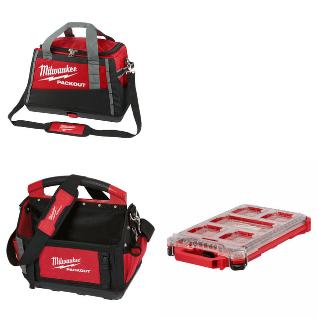 Milwaukee 48-22-8322 20" PACKOUT Tool Bag W/ 48-22-8315 Tote & FREE Organizer