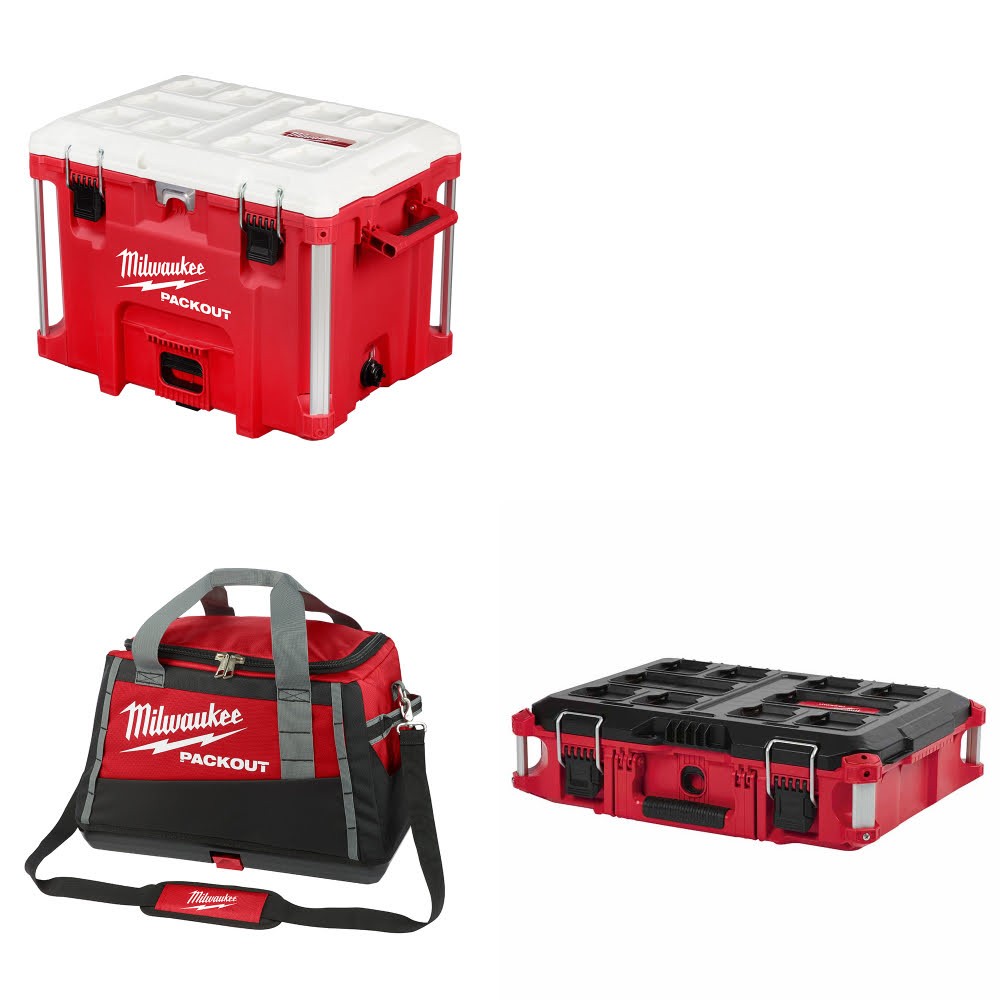Milwaukee PACKOUT 40QT XL Cooler Kit W/ 20" Tool Bag and FREE Tool Box