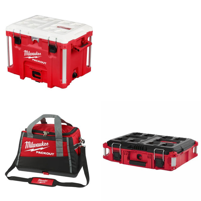 Milwaukee PACKOUT 40QT XL Cooler Kit W/ 20" Tool Bag and FREE Tool Box