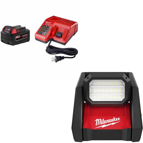 Milwaukee 48-59-1850 M18 XC 5.0 Starter Kit W/ FREE 2366-20 M18 Flood Light