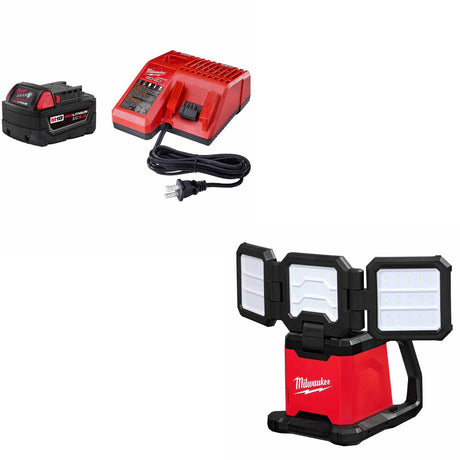 Milwaukee 48-59-1850 M18 XC5 Starter Kit W/ FREE 2368-20 M18 Flood & Area Light