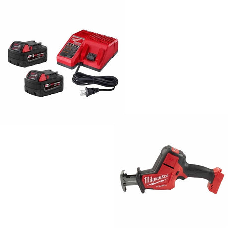 Milwaukee 48-59-1852B M18 5Ah 2pk Starter W/ FREE 2719-20 Hackzall
