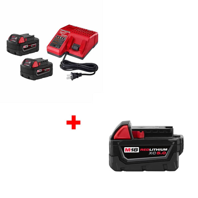 Milwaukee 48-59-1852B M18 18V Starter Kit w/ FREE 48-11-1850 M18 Battery Pack