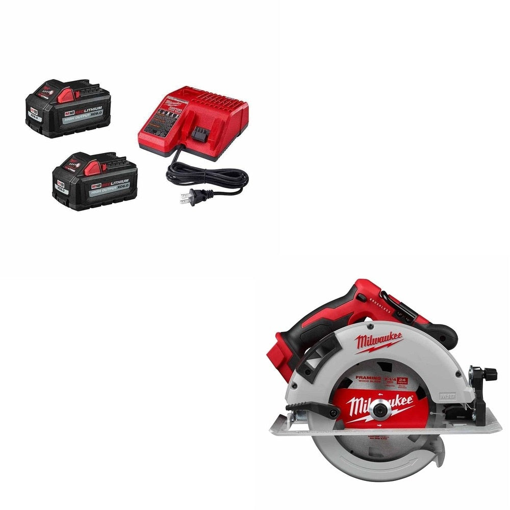 Milwaukee 48-59-1862S M18 High Output 6.0Ah 2 Battery W/ FREE 2631-20 Circular Saw