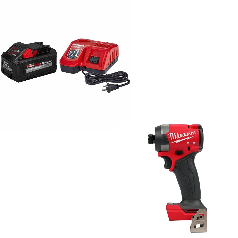 Milwaukee 48-59-1880 M18 XC8.0 Starter Kit W/ 2953-20 M18 FUEL Hex Impact Driver